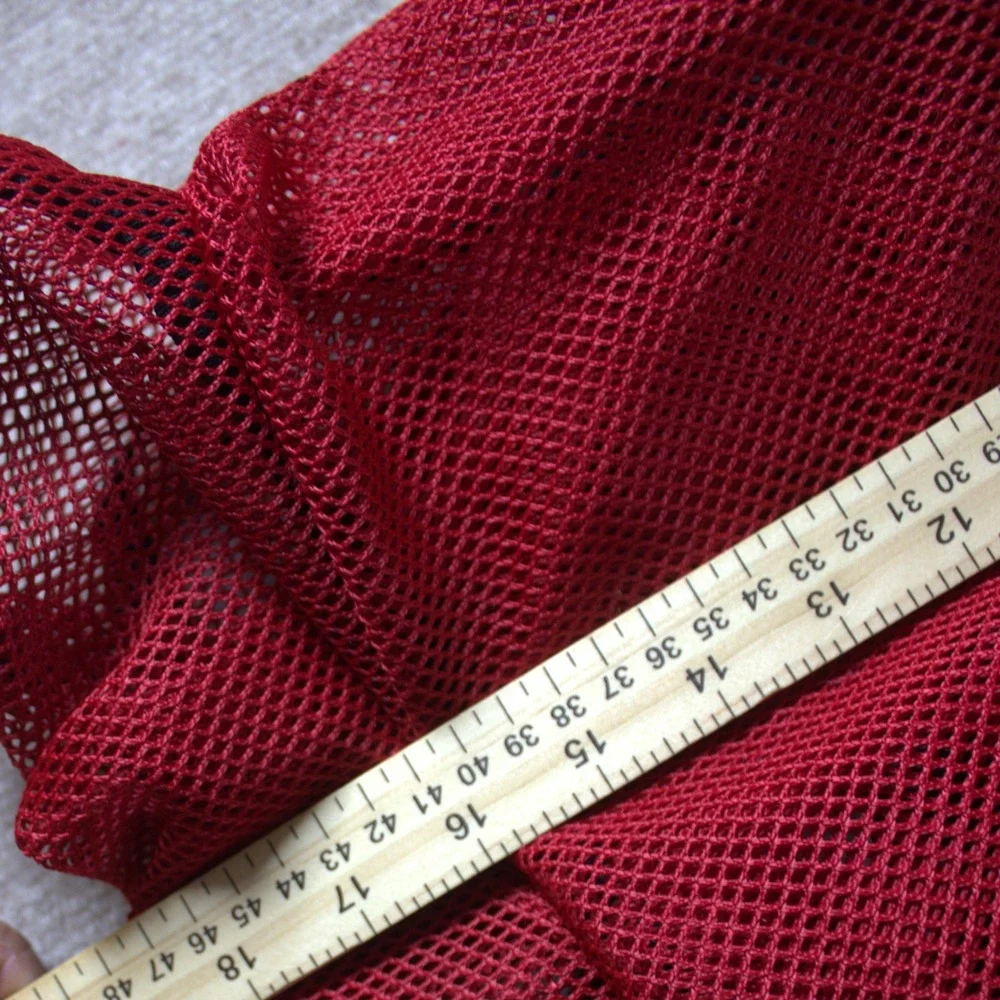 JanSport Mesh Backpack Red School Bag See Through Daypack JS00T69G